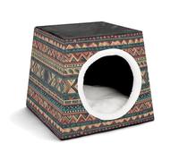 Capsule Pet Waterloo Native American Printed Foldable Dog House Cat Cave Soft Kitten Bed Warm Rabbit Nest Chinchillas Hideout for Indoor Small and Medium Animal
