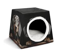 Capsule Pet Waterloo Pad Dachshund Printed Foldable Dog House Cat Cave Soft Kitten Bed Warm Rabbit Nest Chinchillas Hideout for Indoor Small and Medium Animal