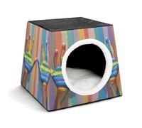 Capsule Pet Waterloo Proud of The Rainbow Printed Foldable Dog House Cat Cave Soft Kitten Bed Warm Rabbit Nest Chinchillas Hideout for Indoor Small and Medium Animal