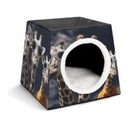 Capsule Pet Waterloo Three Giraffes Wearing Sunglasses Printed Foldable Dog House Cat Cave Soft Kitten Bed Warm Rabbit Nest Chinchillas Hideout for Indoor Small and Medium Animal