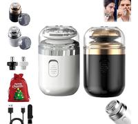 Capsule Razor, 2 in 1 Mini Portable Electric Shaver, Capsule Shaver with Rotary Nose Hair Trimmer, USB Rechargeable Waterproof Electric Razors, Enspiracle Mini Portable Electric Shaver for Men (2PC)