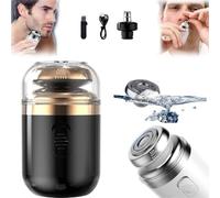 Capsule Razor,Mini Portable Electric Shaver,Portable Multifunctional Capsule Shaver, 2 in 1 Capsule Mini Shaver with Nose Hair Trimmer,Travel Razor, Ipx7 Waterproof, Type-C Charging (Black)