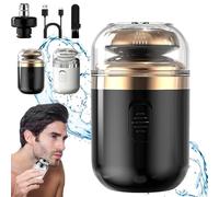Capsule Razor, Palyrain Mini Portable Electric Shaver, Portable Multifunctional Capsule Shave Men's Razor, Capsule Razor Technology, Washable Rotary Razor (Black)