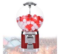 Capsule Vending Machine, 100 Empty Balls, Big Bubble Gumball Dispenser, No Coin Required, for Retail Stores, Parties, Prize Zones Red
