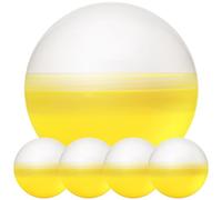 Capsule Vending Machine Half Translucent Round Capsules Empty 5 pcs 6.3 inch - Gumball Machine Capsules Easter Basket Stuffers Birthday Gifts - DIY Craft Supplies Claw Machine Refills - Yellow