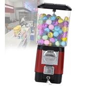 Capsules Vending Machine, Coin Operated Bubble Gum Machine with 100 Empty Balls and 25 Stainless Steel Tokens Childhood Surprises And Memories, for Game Stores Red