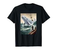 Captain Ahab and Moby Dick Final Battle Illustration T-Shirt