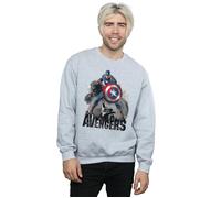 Captain America Action Pose Sweatshirt Marvel Grey L