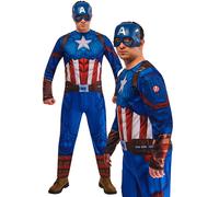 Captain America Adult Costume Official Marvel Superhero Fancy Dress Outfit Mens