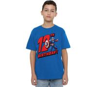 CAPTAIN AMERICA Birthday 12 Unisex Kids T Shirt, Royal, 7-8 Years