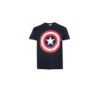 Captain America Boy's Marvel Shield Cotton T-Shirt Navy | Size: 12-13 Years Captain America Navy 12-13 Years