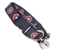 Captain America Cat Collar | Safety Buckle | Quick Release | Collar with Bell