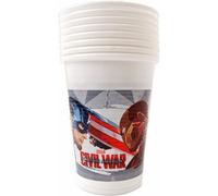 Captain America Civil War Plastic 200Ml Party Cup (Pack Of 8) Red/grey/white (One Size)
