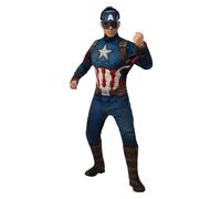 Captain America Deluxe Mens Costume Marvel Superhero Fancy Dress Endgame