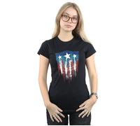 Captain America Flag Shield Cotton T-Shirt Marvel Black S