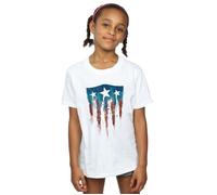 Captain America Flag Shield Cotton T-Shirt Marvel White 5-6 Years
