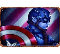 Captain America In Civil War Metal Tin Sign Retro Wall Decor for Home Gate Garden Bars Restaurants Cafes Office Store Pubs Club Sign Gift 12 X 8 INCH Plaque Tin Sign