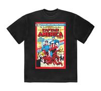 Captain America Living Legend Comic Cover T Shirt Marvel Black L