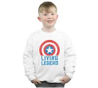Captain America Living Legend Sweatshirt Marvel White 7-8 Years