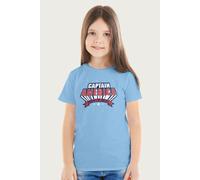 Captain America Marvel Sentinel Of Liberty Distressed T-Shirt in Light Blue | Size: 9-11 Years Captain America Light Blue 9-11 Years