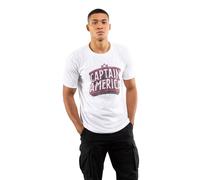 Captain America Men's Marvel Arch Cotton T-Shirt White | Size: Small Captain America White S
