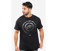 Captain America Men's Marvel Brick Shield T-Shirt Black | Size: Large Captain America Black L