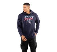 Captain America Men's Marvel Japan Stance Cotton Hoodie Navy | Size: Large Captain America Navy L
