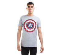 Captain America Men's Marvel Shield Cotton T-Shirt Grey | Size: 2XL Captain America Grey 2XL