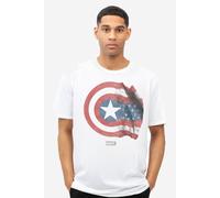 Captain America Men's Marvel Shield Flag T-Shirt White | Size: Medium Captain America White M