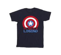 Captain America Men's My Kid Is A Legend Cotton T-Shirt in Navy | Size: Large Captain America Navy L
