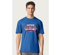 Captain America Men's Sentinel Of Liberty Distressed Marvel T-Shirt in Royal | Size: Medium Captain America Royal M