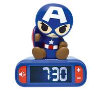 Lexibook, Marvel, Avengers Nightlight Alarm Clock, Sounds and Melodies, Backlit LCD Screen, Luminous, Snooze, Blue, Small