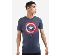 Captain America Paint Shield T-Shirt Marvel Navy S