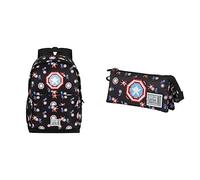 Captain America Pixel ECO Backpack + Triple Pencil Case