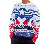 Captain America Sam Wilson Ugly Christmas Sweater for Men or Women Marvel Avengers Gift, Multicoloured, Medium