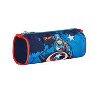 Captain America School Pencil Case - Legendary Avengers Blue Red White - Pencil Case for School - Zip Opening