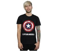 Captain America Shield Text T-Shirt Marvel Black XXL