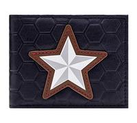 Captain America Star and Shield Endgame Suit Style Wallet Bi-Fold ID & Card Holder, Blue