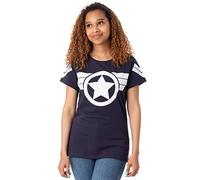 Captain America Super Soldier Women's Navy White T-Shirt