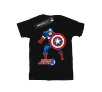 Captain America Women's The First Avenger Boyfriend T-Shirt in Black | Size: Medium Captain America Black M