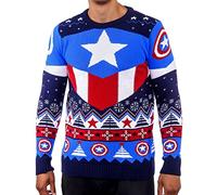 Captain-American Christmas Jumper for Men and Women Marvel Gift (Size: M)