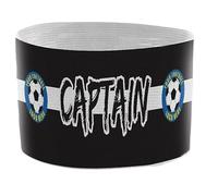 Captain Armband, Design with Club Badge, Black and White - Suitable for Football, Rugby or any team sport.