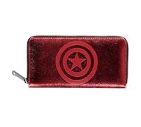 Captain armerica Purse Classic Shield Logo new Official Red Zip Around