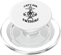 Captain Awesome - Anchor, Sea Boat Sailing, Traveling, Nomad PopSockets PopGrip for MagSafe