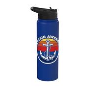 Captain Awesome Funny Boating Stainless Steel Insulated Water Bottle