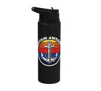 Captain Awesome Funny Boating Stainless Steel Insulated Water Bottle