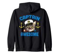 Captain Awesome Funny Cat Zip Hoodie