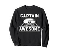 Captain Awesome Nautical Boating Humor Graphic Design Sweatshirt