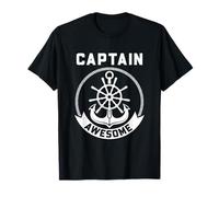 Captain Awesome Nautical Boating Humor Graphic Design T-Shirt