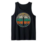 Captain Awesome - Vintage Anchor Funny Sailing Boating Gift Tank Top